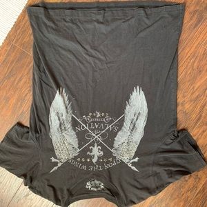 Men’s gray express angel wings large t-shirt gold